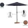 Meridian Furniture Fiji Black Polyester Patio Umbrella with Base Set