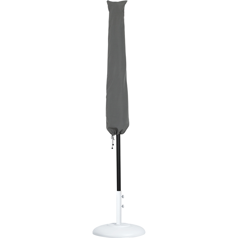 Meridian Furniture Fiji Black Polyester Patio Umbrella with Base Set