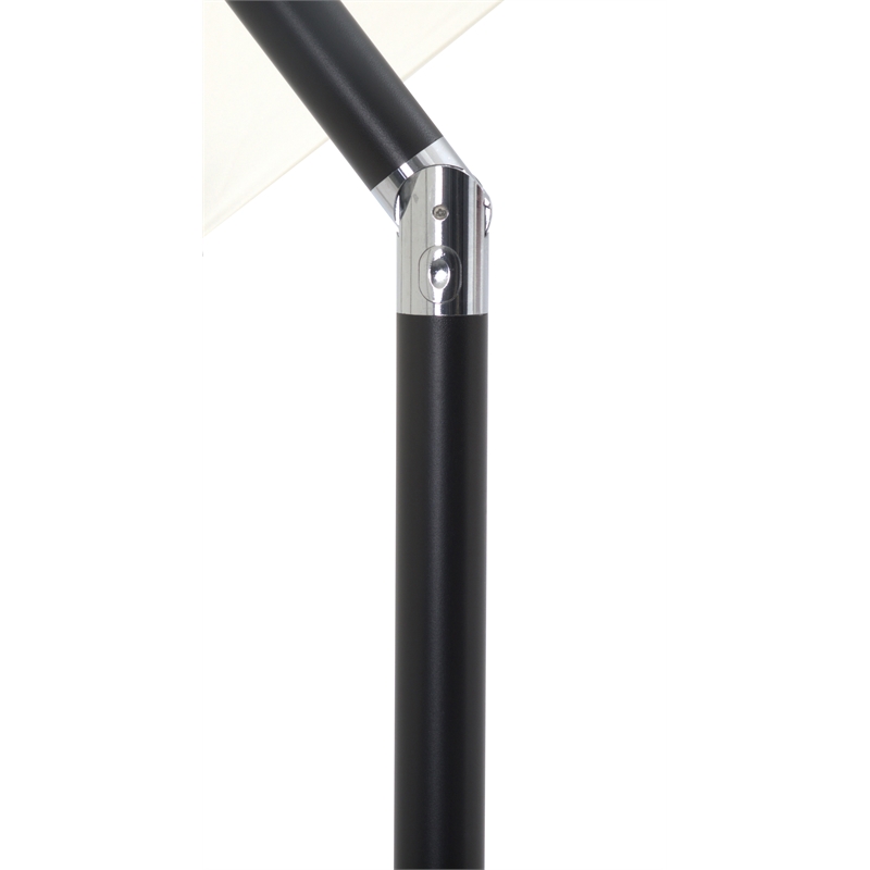 Meridian Furniture Fiji Black Polyester Patio Umbrella with Base Set