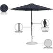 Meridian Furniture Fiji Black Polyester Patio Umbrella with Base Set