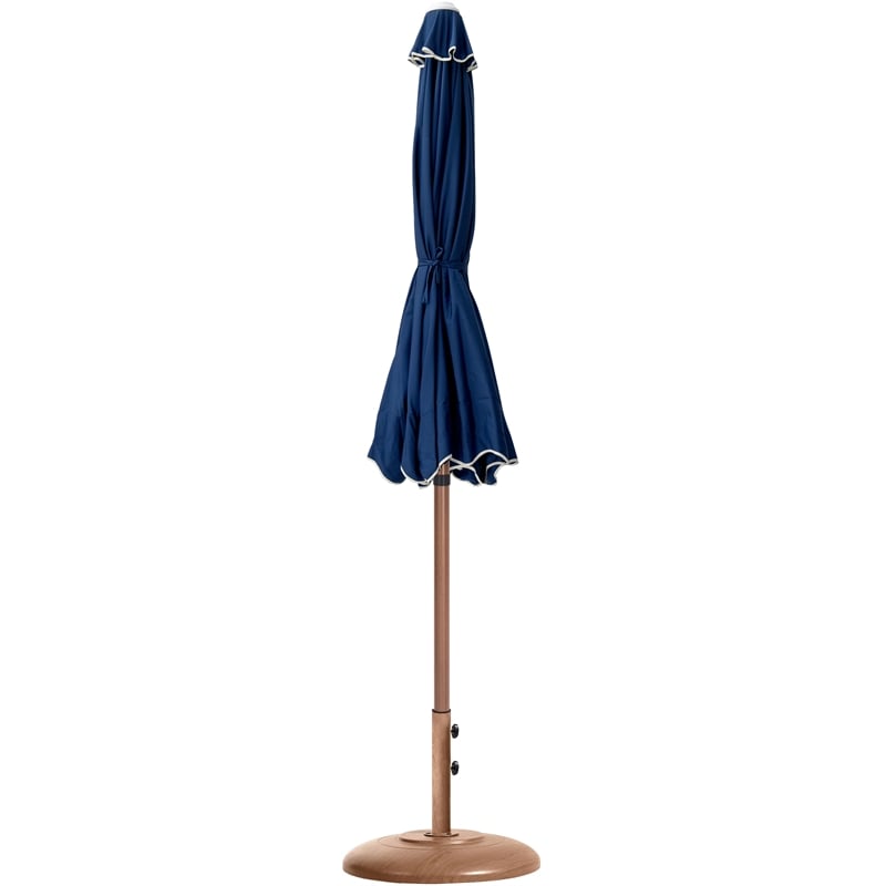 Meridian Furniture Amalfi Navy Polyester Patio Umbrella with Base Set