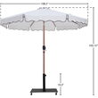 Meridian Furniture Amalfi White Polyester Patio Umbrella with Base Set