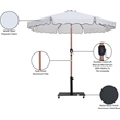 Meridian Furniture Amalfi White Polyester Patio Umbrella with Base Set