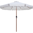 Meridian Furniture Amalfi White Polyester Patio Umbrella with Base Set
