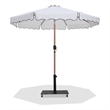 Meridian Furniture Amalfi White Polyester Patio Umbrella with Base Set