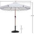 Meridian Furniture Amalfi White Polyester Patio Umbrella with Base Set