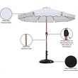 Meridian Furniture Amalfi White Polyester Patio Umbrella with Base Set