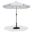 Meridian Furniture Amalfi White Polyester Patio Umbrella with Base Set