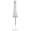 Meridian Furniture Amalfi White Polyester Patio Umbrella with Base Set