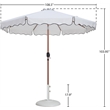 Meridian Furniture Amalfi White Polyester Patio Umbrella with Base Set