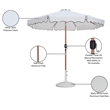 Meridian Furniture Amalfi White Polyester Patio Umbrella with Base Set