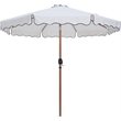 Meridian Furniture Amalfi White Polyester Patio Umbrella with Base Set