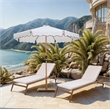 Meridian Furniture Amalfi White Polyester Patio Umbrella