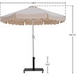 Meridian Furniture Amalfi Beige Polyester Patio Umbrella with Base Set