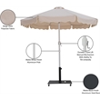 Meridian Furniture Amalfi Beige Polyester Patio Umbrella with Base Set