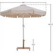 Meridian Furniture Amalfi Beige Polyester Patio Umbrella with Base Set