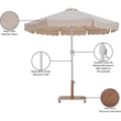 Meridian Furniture Amalfi Beige Polyester Patio Umbrella with Base Set