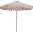 Meridian Furniture Amalfi Beige Polyester Patio Umbrella with Base Set