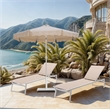 Meridian Furniture Amalfi Beige Polyester Patio Umbrella with Base Set