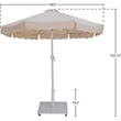Meridian Furniture Amalfi Beige Polyester Patio Umbrella with Base Set