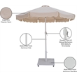 Meridian Furniture Amalfi Beige Polyester Patio Umbrella with Base Set