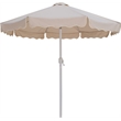 Meridian Furniture Amalfi Beige Polyester Patio Umbrella with Base Set
