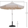Meridian Furniture Amalfi Beige Polyester Patio Umbrella with Base Set