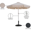 Meridian Furniture Amalfi Beige Polyester Patio Umbrella with Base Set