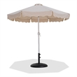 Meridian Furniture Amalfi Beige Polyester Patio Umbrella with Base Set