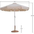 Meridian Furniture Amalfi Beige Polyester Patio Umbrella with Base Set