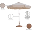 Meridian Furniture Amalfi Beige Polyester Patio Umbrella with Base Set