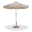 Meridian Furniture Amalfi Beige Polyester Patio Umbrella with Base Set