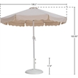 Meridian Furniture Amalfi Beige Polyester Patio Umbrella with Base Set