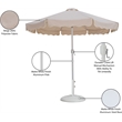 Meridian Furniture Amalfi Beige Polyester Patio Umbrella with Base Set