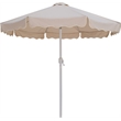 Meridian Furniture Amalfi Beige Polyester Patio Umbrella with Base Set