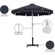 Meridian Furniture Amalfi Black Polyester Patio Umbrella with Base Set