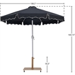 Meridian Furniture Amalfi Black Polyester Patio Umbrella with Base Set
