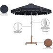 Meridian Furniture Amalfi Black Polyester Patio Umbrella with Base Set