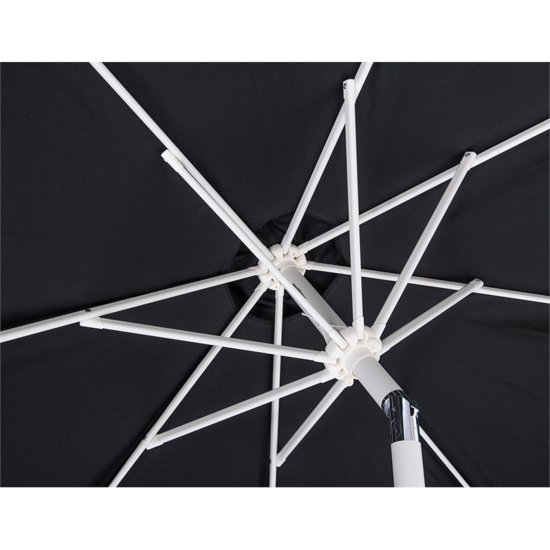 Meridian Furniture Amalfi Black Polyester Patio Umbrella with Base Set