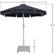 Meridian Furniture Amalfi Black Polyester Patio Umbrella with Base Set