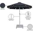 Meridian Furniture Amalfi Black Polyester Patio Umbrella with Base Set