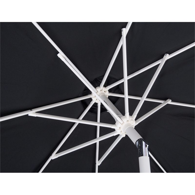 Meridian Furniture Amalfi Black Polyester Patio Umbrella with Base Set