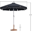 Meridian Furniture Amalfi Black Polyester Patio Umbrella with Base Set