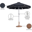 Meridian Furniture Amalfi Black Polyester Patio Umbrella with Base Set