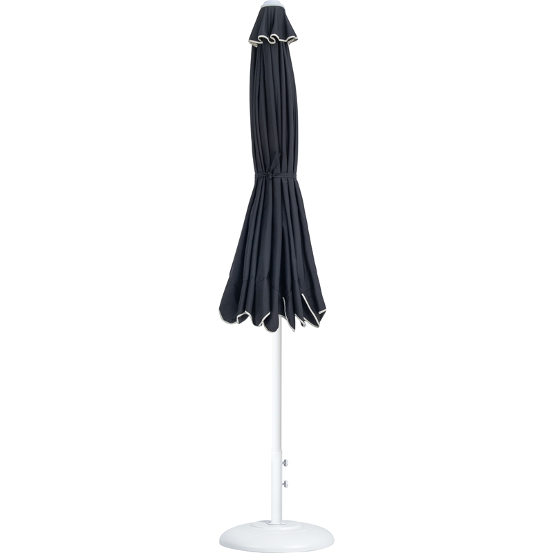 Meridian Furniture Amalfi Black Polyester Patio Umbrella with Base Set