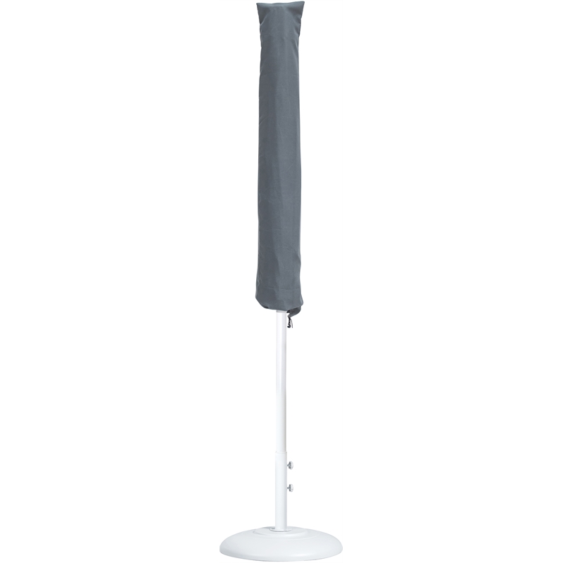 Meridian Furniture Amalfi Black Polyester Patio Umbrella with Base Set