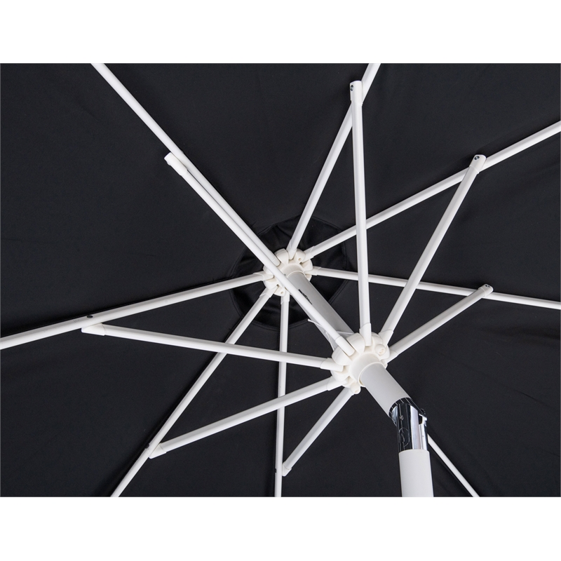 Meridian Furniture Amalfi Black Polyester Patio Umbrella with Base Set