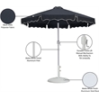 Meridian Furniture Amalfi Black Polyester Patio Umbrella with Base Set