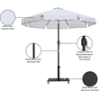 Meridian Furniture Amalfi White Polyester Patio Umbrella with Base Set