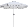 Meridian Furniture Amalfi White Polyester Patio Umbrella with Base Set
